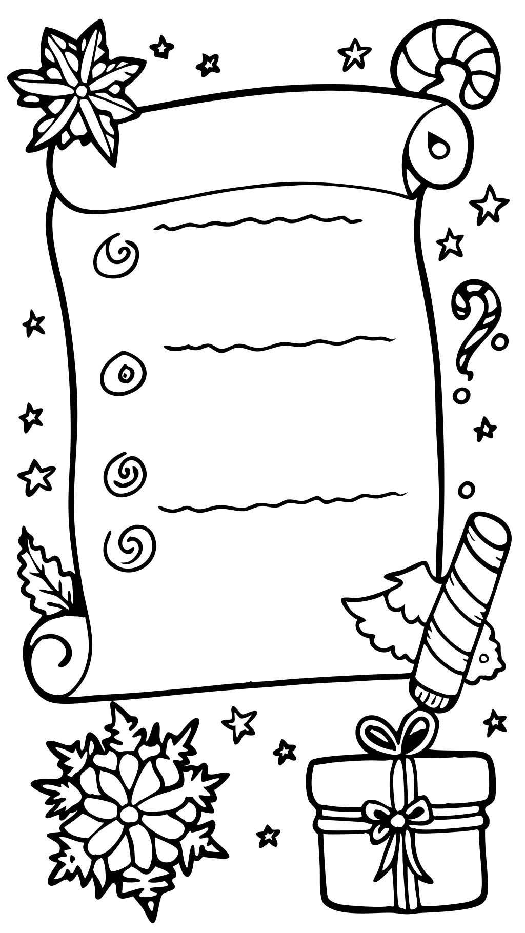 coloriage de la liste de Noël